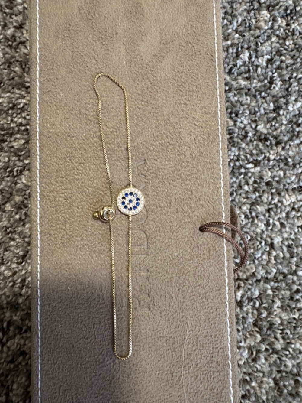 Source Unknown Bracelet with Blue Crystal Disc